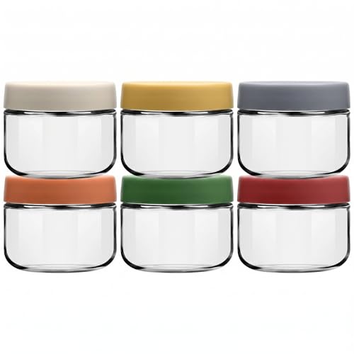 Image of EONJOE 8 oz Small Glass Containers with Lids, Food Storage Jars, 6pk