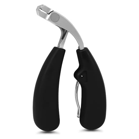 Unaone Nail Clippers - Professional Toenail Clippers for Thick Nails, Upgraded Angled Head Large Mouth Fingernail Clippers for Seniors, Sharp Curved Blade Nail Cutter Trimmer Cover