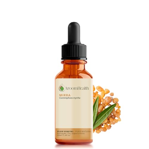 Óleo Vegetal Puro Natural de Mirra Produto Vegano na pele, couro cabeludo, Aroom - 30ml