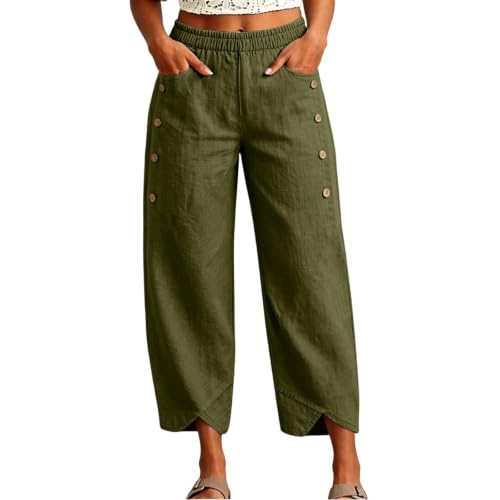 Pantalon en lin femme coupe ample en coton noble et lin naturel