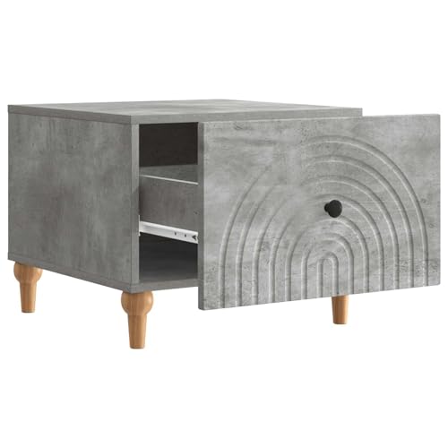 Table basse gain de place grise avec tiroir pour ranger le salon