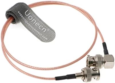 Uonecn RG179 HD-SDI Cable BNC Male to Right Angle BNC Cable 75ohm MegaFlex for Blackmagic HyperDeck Shuttle and BMCC BMPC Hyperdeck Cameras 24''