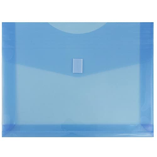 Jam Paper Plastic Expansion Envelopes With Hook & Loop Closure - Letter Booklet - 9 3/4 X 13 With 2 Inch Expansion - Assorted Colors - 6/Pack #TOP3