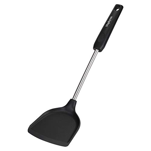 Maphyton Silicone Spatula Wide Wok Turner Kitchen Tools Non-stick Utensil for Flipping Steak