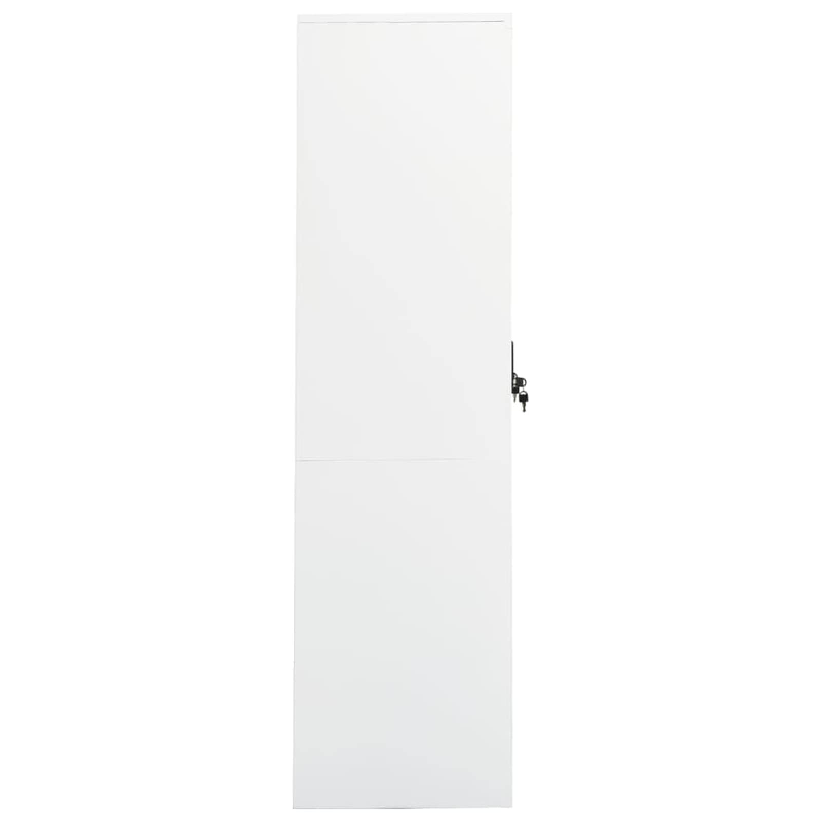 Festnight Armadietto Spogliatoio, Armadio in Metallo, Armadietto con Chiave, in Acciaio Bianco 80x50x180 cm