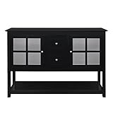 VIBY Kitchen Credenza & Sideboard Buffet Storage Cabinet with 2 Doors & Storage Shelves 52 Inch Entr