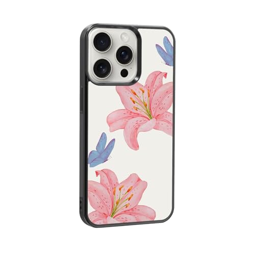 qizjio Tiger Lily Phone Case Shockproof Protective Aesthetic Flowers Y2K Phone Cover for iPhone 14 Pro