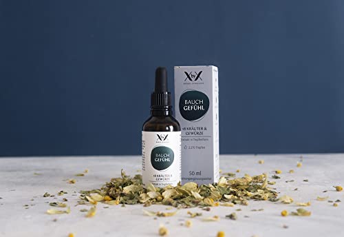XbyX Bauch Gefühl 50 ml | 90 Portionen | Beruhigende Wirkung für den gestressten Magen | 18 kostbare Kräuter & Gewürze in Tropfenform | Relaxed & entspannt | Einfache Dosierung mit Pipette