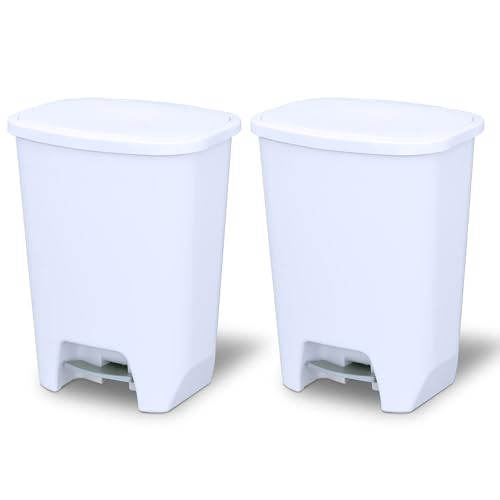 Caneca de basura rectangular 20 gal 2 unidades blanca