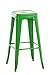 CLP Metall-Barhocker Joshua mit Fußstütze I Stapelbarer Tresenhocker mit Einer Sitzhöhe von: 77 cm I erhältlich, Farbe:grün