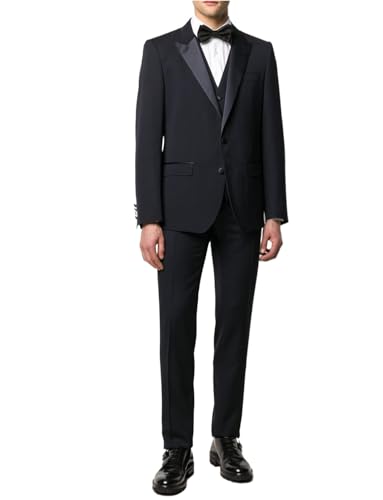 Costume trois pièces pour homme avec veste à col pointe gilet et pantalon de mariage Kromoc