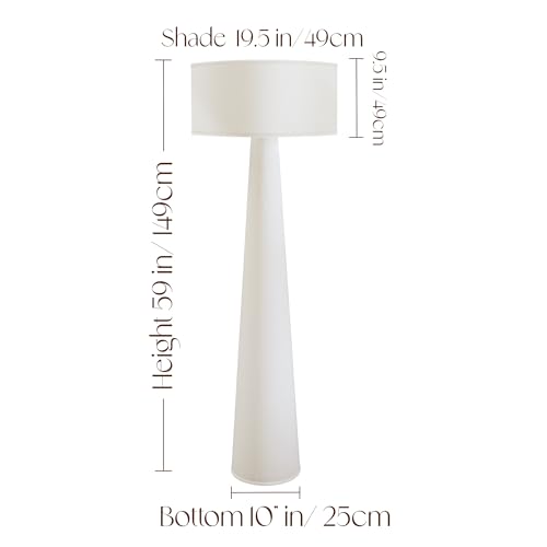 Image of White Floor Lamp for Living Room, 59 Inch Tall Standing Lamp with Shade