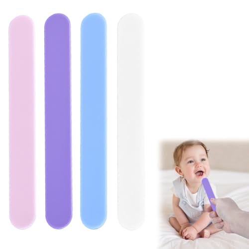 DIFLAX 40 Piezas Depresor Lingual de Plástico Depresores De Lengua Entrenador De Músculos De Lengua Portátil De Plástico Para Niños Depresores para Uso Médico Estético y Profesional (4 Colores)