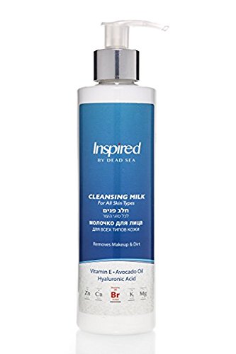 Inspired by Dead Sea Cleansing Delicate Milk Luxury Hyaluronic Acid Calming Cleanser Removes Impurities Makeup Without Irritation Inflammation Redness Best for Dry Sensitive Red Skin 250 ml/8.5 fl.oz