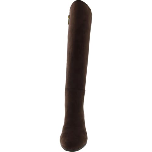 Anne Klein Womens Faux Suede Wedge Knee-High Boots3