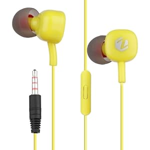 ZEBSTER Dude Stereo Earphone with 10Mm Driver,in-Line Mic,Tangle Free Cable,Deep Bass(Yellow),in-Ear,Wired