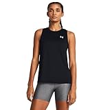 Under Armour Womens Tech Tank Top, (001) Black / / White, Large