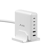 URBN 200W GaN Power Hub | 6-Port Desktop Charger (4 USB-C + 2 USB-A) | QC, PD & PPS Compatible | Super Fast Charging 2.0 | 12-Layer Protection | 1.5M Power Cord for Laptop, iPhone, Samsung, MacBook