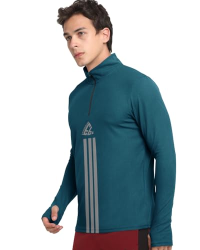 Image of EYEBOGLER Men Polo Neck Graphic Printed Full Sleeve Regular Fir T-Shirt