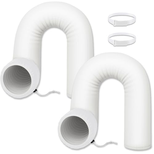 Image of Outus 2 Pcs Portable Ac Hose Insulation Sleeve 60in Portable Air Conditioners Insulated Cover Wrap Fit for 5 inch& 5.9 inch Diameter Exhaust Easy Installation with Adjustable Strap (White)