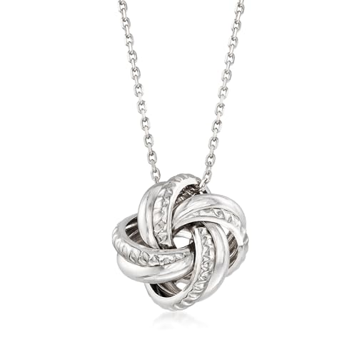Ross-Simons Italian Sterling Silver Love Knot Pendant Necklace