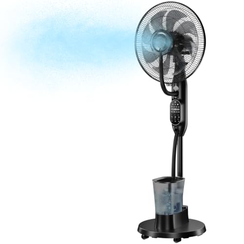 Etunsia 35dB Oscillating Misting Standing Fan w/ 3 Misting Modes & 9 Speeds - image 1