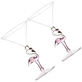 DECHOUS Copas de Vino de Cristal Rosa Mate 2 Piezas 200 Ml, Copa de Cóctel Multifunción para Fiestas, Bar y Uso Doméstico, Diseño Moderno y Resistente para Vino y Bebidas Variadas