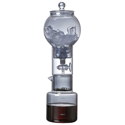 Lonrtesw Juego de Cafetera de Café Frío con Filtro de Vidrio, Cafetera de Café Helado, Accesorios Espresso B