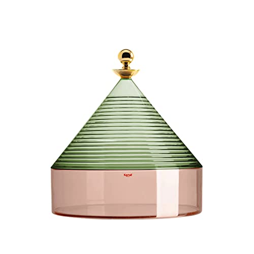Kartell Trullo Contenitore, termoplastica tecnopolimerica, Verde/Rosa, H27 x Ø 25 cm