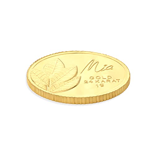 Image of Mia by Tanishq Traditional Mango Leaf 1gm Gold Coin