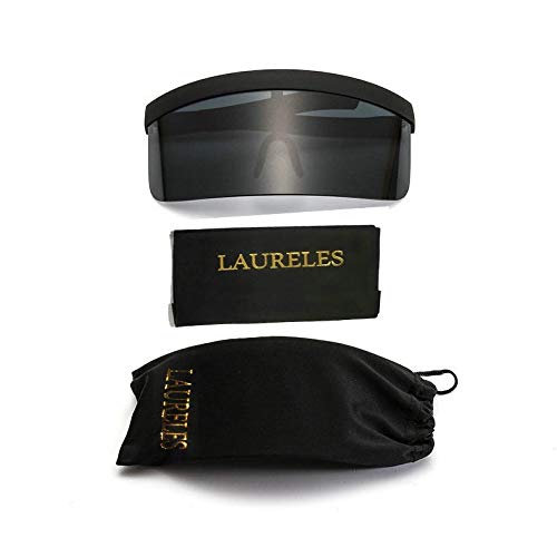 laureles 3Pack Mix Futuristic Oversized Shield Visor Sunglasses Women Flat Top Mirrored Sand Sun Glasses Men2