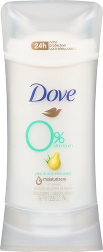Image of Dove Aluminum Free Deodorant Stick Non irritating for Underarm Care Pear Aloe Vera Kindest, Fresh, 2.6 Oz