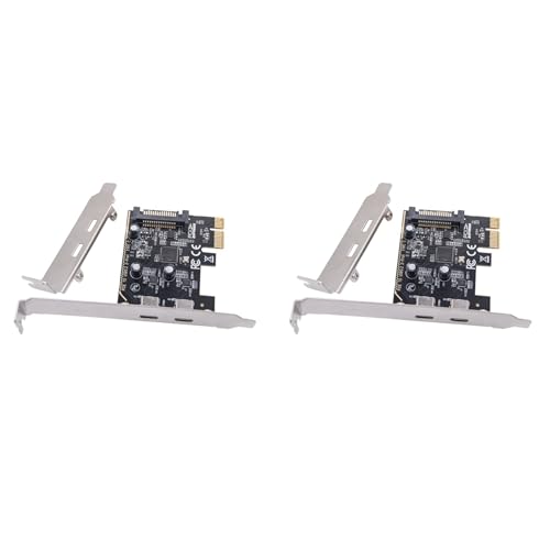 Carte d'extension PCIE double type C USB 3.2 5 Gbps PCI-E X1 pour ordinateur fixe ASM1042 - 2