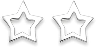 Heather Needham Sterling Silver Star Earrings - Open design Star Studs SIZE: 6mm. Branded Gift Boxed. 5154.