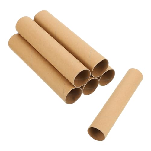 MECCANIXITY 6 Pack Cardboard Tubes for Crafts, Toilet Paper Rolls Corrugated Cardboard Roll for Painting, Drawing, Art Supplies, DIY Projects, 7.87x1.58 Inches,Brown