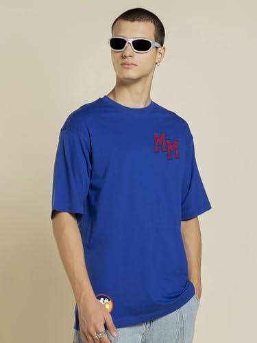 Image of Bewakoof X Disney Men's Cotton Graphic Print Oversized Fit Half Sleeve Round Neck T-Shirt | Casual Wear | Street Wear | Oversized t Shirt for Men Cotton | Baggy