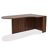 Lorell Essentials Peninsula Desk, Walnut...