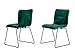 HomeRoots Fabric, Metal Set of Two Emerald Green Velvet Dining Chairs