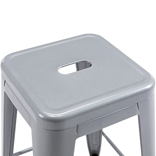 Vogue Furniture Direct 24" High Barstools Backless Silver Metal Barstool Indoor-Oudoor Counter Height Stool With Square Seat, Set Of 2 - Vf1571021 #TOP5