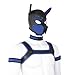 Aendu Adults Neoprene Puppy Hood Custom Animal Head Mask Novelty Costume Dog Hood Mask,Collar,Armband and Harness Set (Blue)