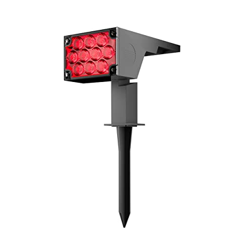 Luminária Spot Solar Jardim 500lm 12h Refletor Vermelho Luz LED 1 Ano Garantia Oversun