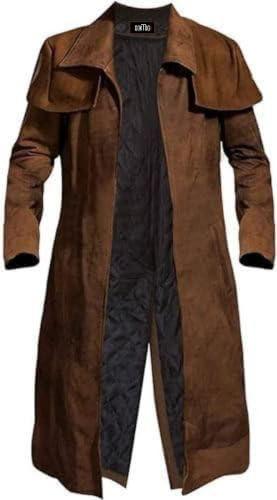 Mens Cotton Trench Coat, Brown Trench Coat for Men, Cosplay Brown Coat3