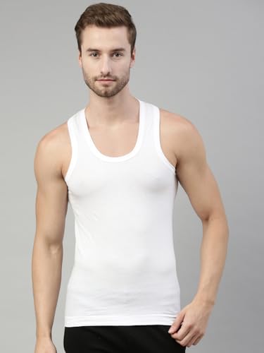Image of Dixcy Scott Originals Clasz Vest | 100% Combed Cotton | Men's Vest | No-Peep Neckline | Breathable, Sweat Absorbent Vest for Men | Cut Away Back Arm Hole | Innerwear for Man | Pack of 5