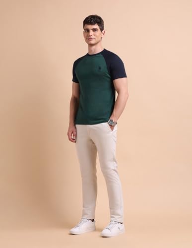 Image of U.S. POLO ASSN. Knitted Cotton T-Shirts for Men - 100% Cotton, Breathable & Comfortable, Half Sleeves Mens Casual T Shirts