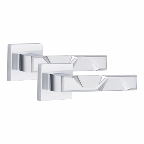 Golden Grace 1 Pair Modern Nova Design Polished Chrome Premium Door Handles Square Rose