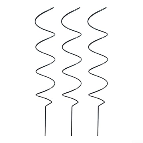 Zilimontt Piquet de support en fer galvanisé pour plantes grimpantes, 43 cm, support de fleurs en spirale avec base large pour roses, clématites et tomates dans le jardin (A)