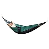 AWHZngE Portable Hanging Hammocks Single Person for Travel Beach Outdoor Camping Colorful High Strength Parachute Fabric Bed Storage Bag for Terrace, Outdoor(Green)