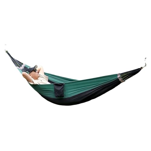 AWHZngE Portable Hanging Hammocks Single Person for Travel Beach Outdoor Camping Colorful High Strength Parachute Fabric Bed Storage Bag for Terrace, Outdoor(Green)