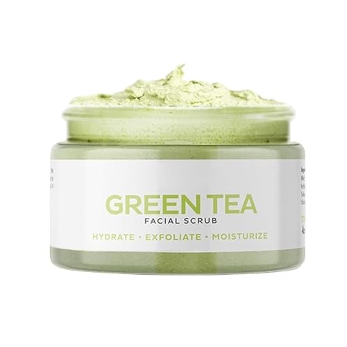 Matcha Green Tea Facial Scrub | Exfoliante de matorrales faciales | Solución de limpieza profunda | No grasiento | Hidratación | 100 ml | Perfecto para hombres y mujeres