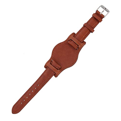 Correa de cuero sepia elegante con liberación rápida para reloj de caballero de alta gama